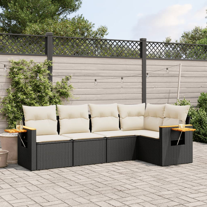 Set Mobilier De Grădină Cu Perne, 5 Piese, , Poliratan