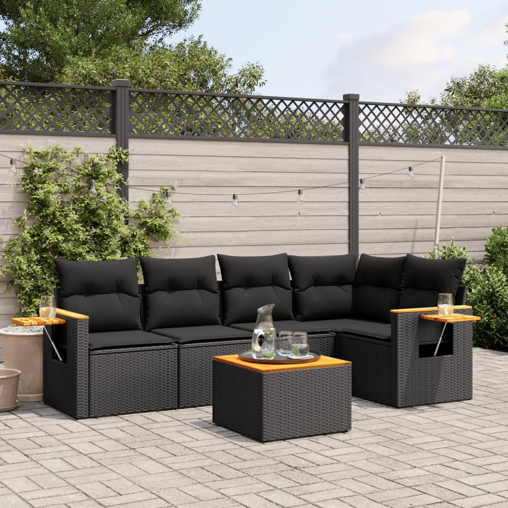 Set Mobilier De Grădină Cu Perne, 5 Piese, , Poliratan