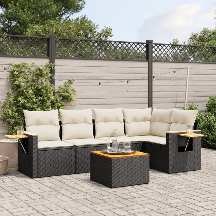Set Mobilier De Grădină Cu Perne, 5 Piese, , Poliratan