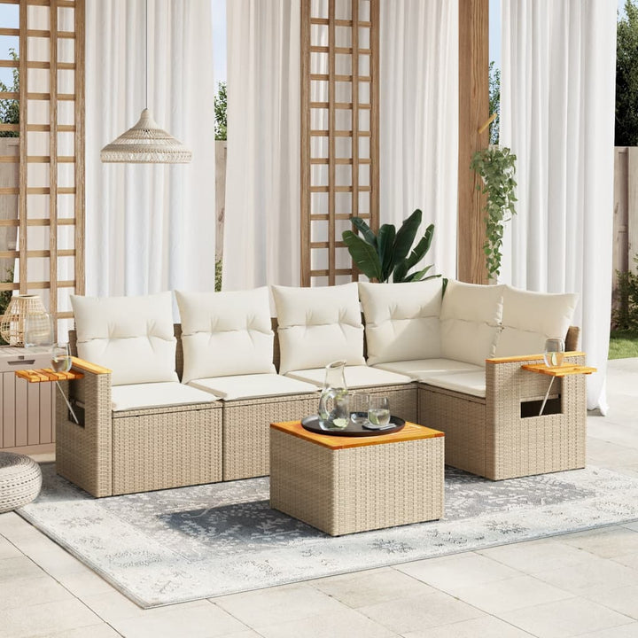 Set Mobilier De Grădină Cu Perne, 5 Piese, , Poliratan
