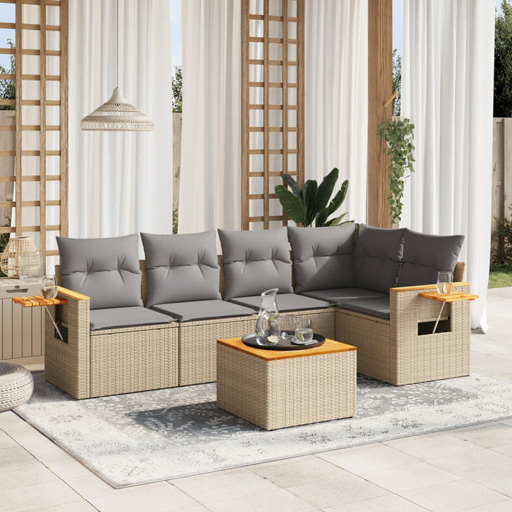 Set Mobilier De Grădină Cu Perne, 5 Piese, , Poliratan