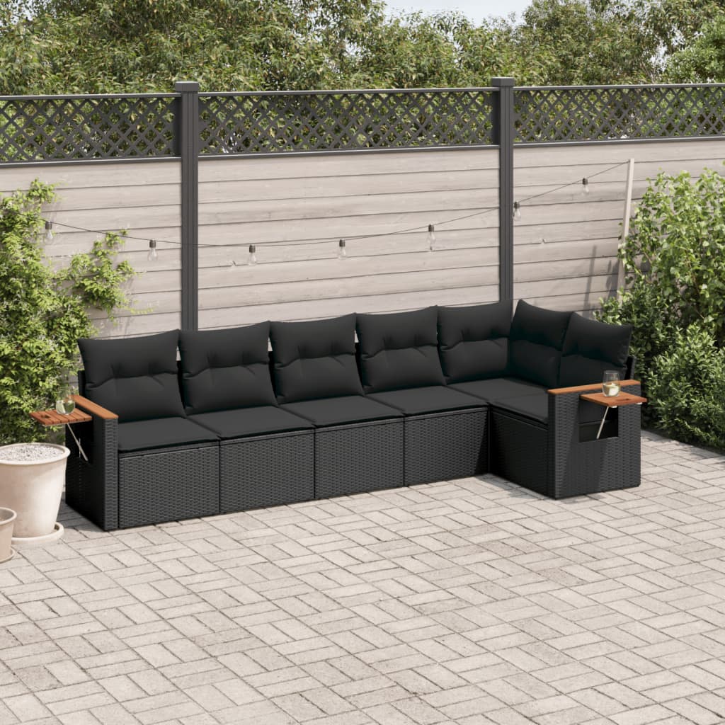 Set Canapele De Grădină Cu Perne, 7 Piese, , Poliratan