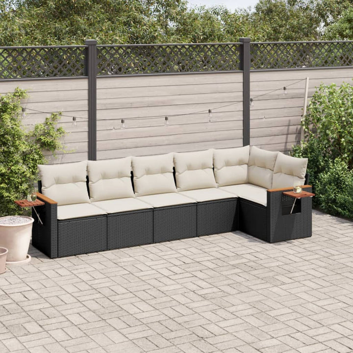Set Canapele De Grădină Cu Perne, 7 Piese, , Poliratan