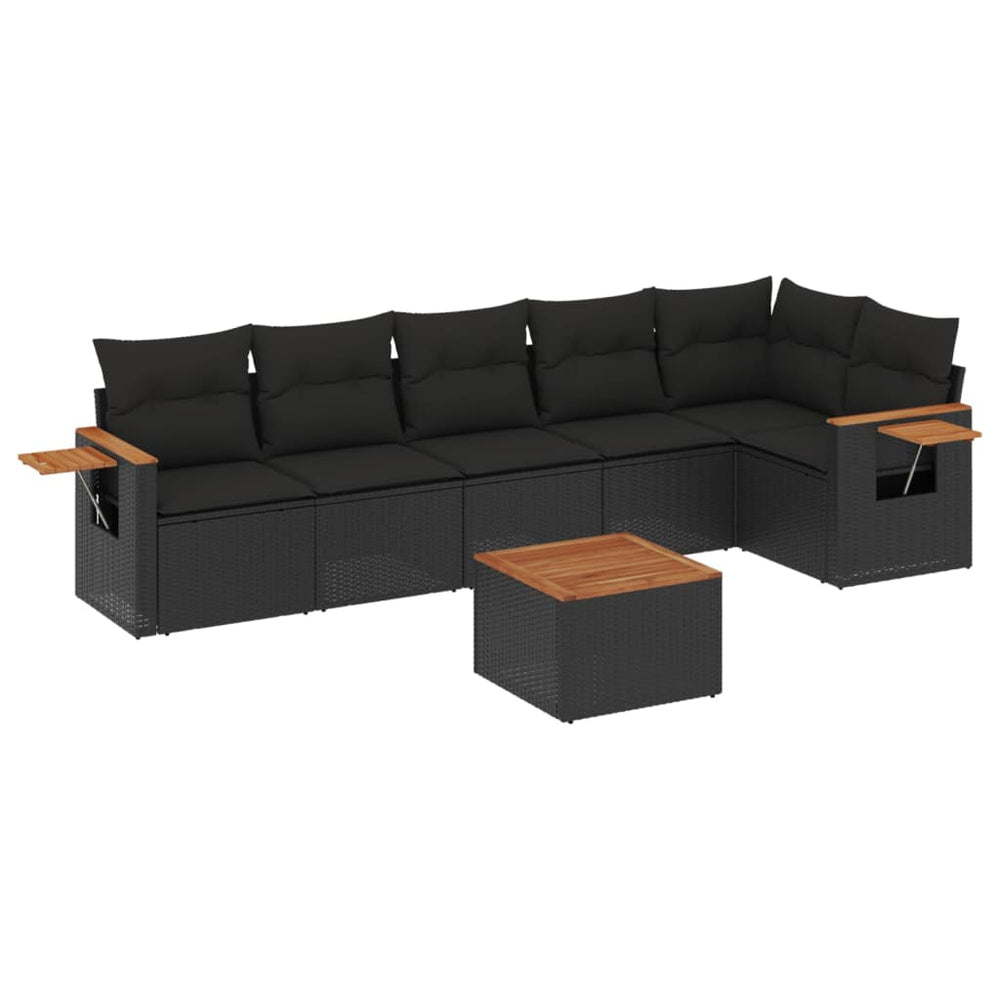 Set Canapele De Grădină Cu Perne, 7 Piese, , Poliratan