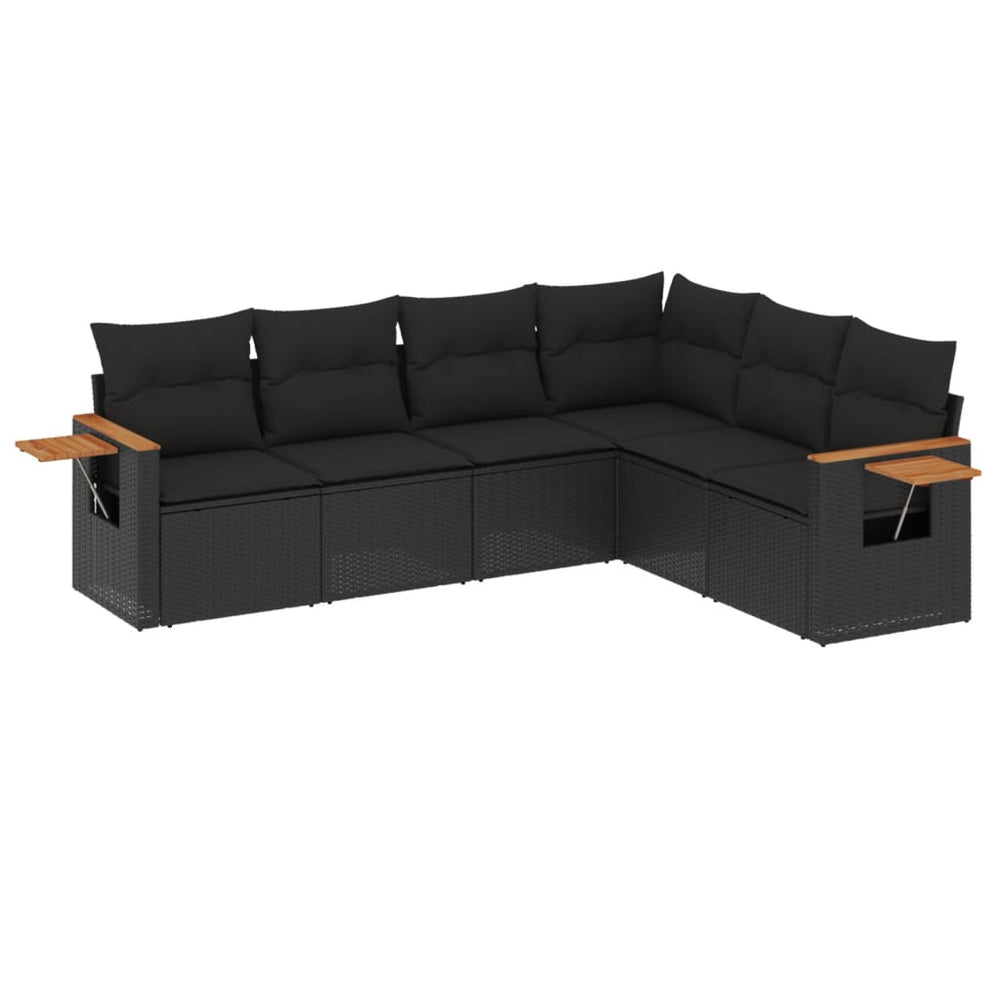 Set Mobilier De Grădină Cu Perne, 6 Piese, , Poliratan