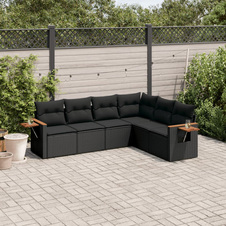 Set Mobilier De Grădină Cu Perne, 6 Piese, , Poliratan