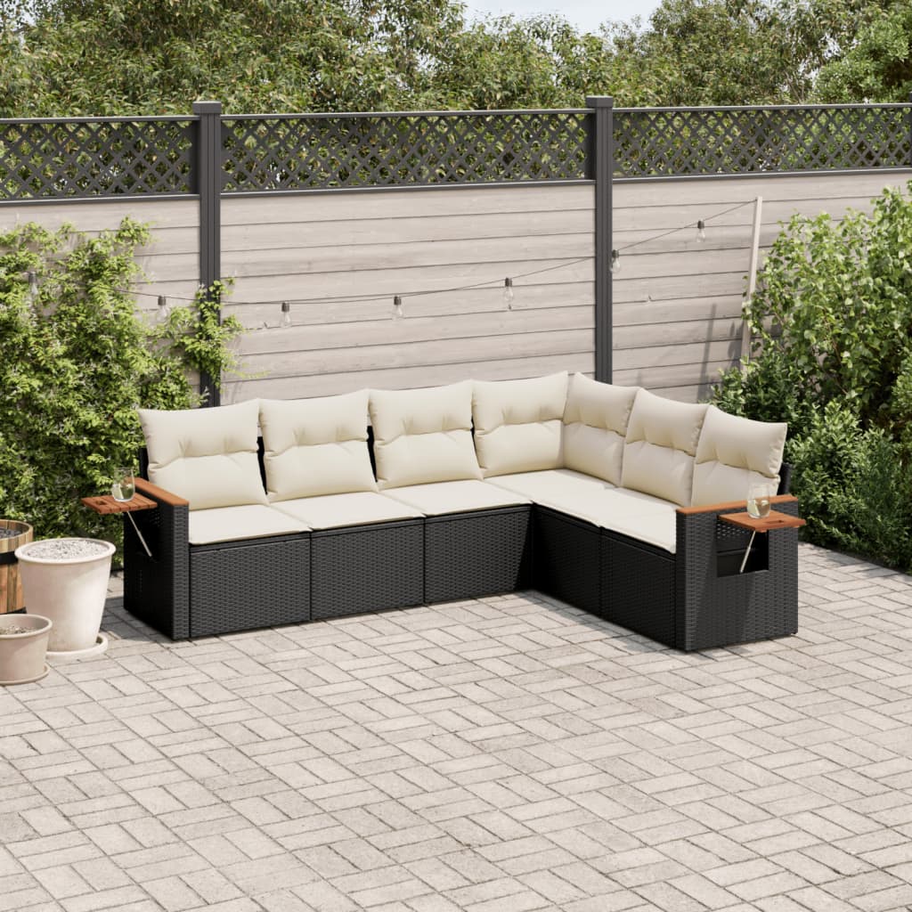 Set Mobilier De Grădină Cu Perne, 6 Piese, , Poliratan