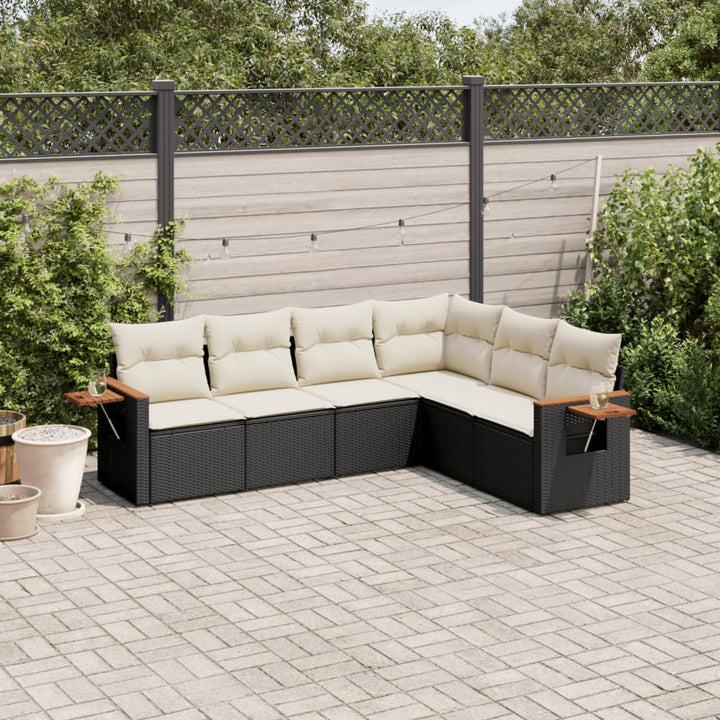 Set Mobilier De Grădină Cu Perne, 6 Piese, , Poliratan