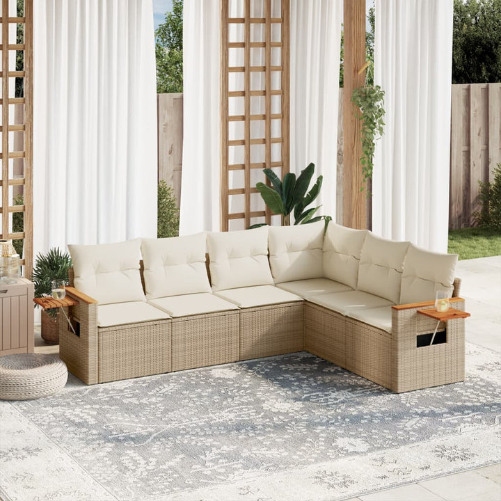 Set Mobilier De Grădină Cu Perne, 6 Piese, , Poliratan