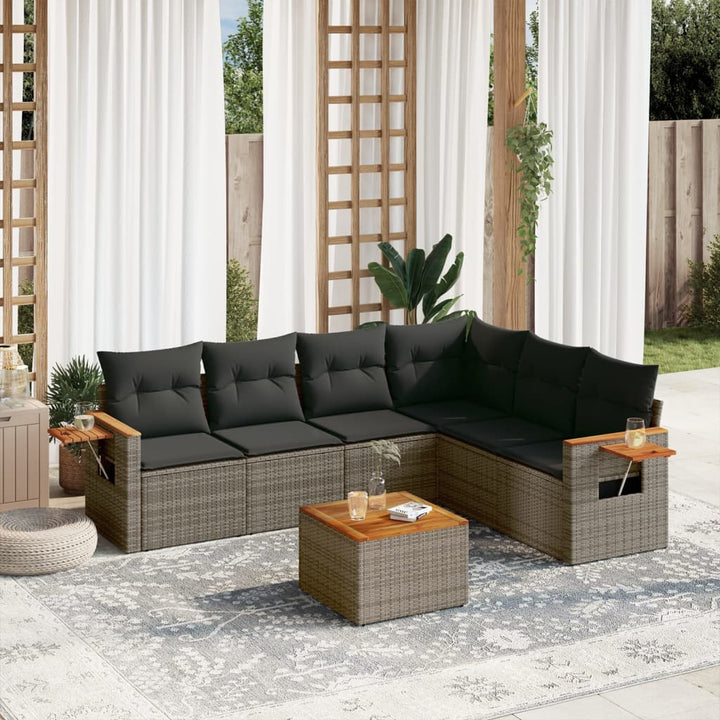 Set Mobilier De Grădină Cu Perne, 6 Piese, , Poliratan