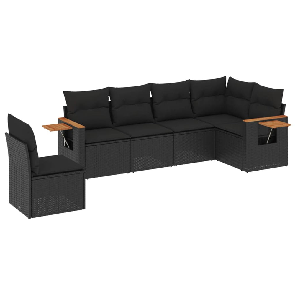 Set Mobilier De Grădină Cu Perne, 6 Piese, , Poliratan
