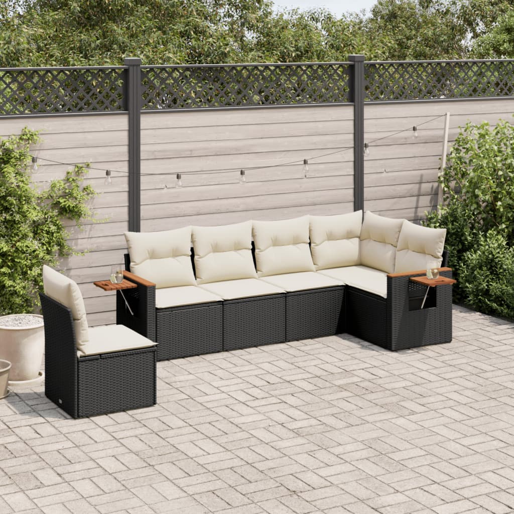 Set Mobilier De Grădină Cu Perne, 6 Piese, , Poliratan