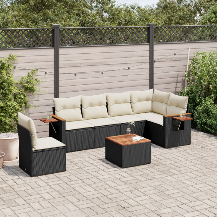Set Mobilier De Grădină Cu Perne, 6 Piese, , Poliratan