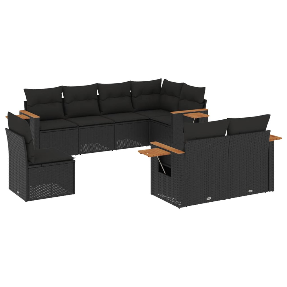 Set Mobilier De Grădină Cu Perne, 8 Piese, , Poliratan