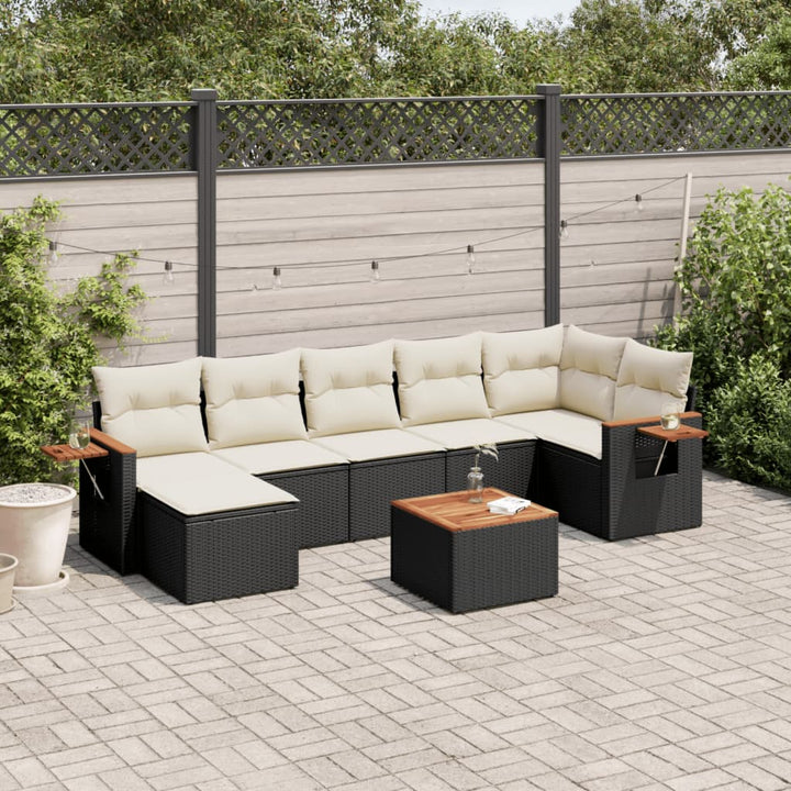 Set Canapele De Grădină, 7 Piese, Cu Perne, , Poliratan
