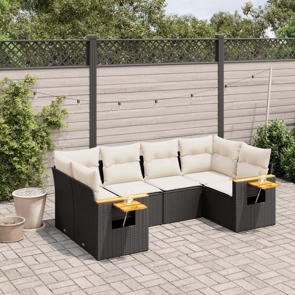 Set Mobilier Grădină Cu Perne, 6 Piese, , Poliratan