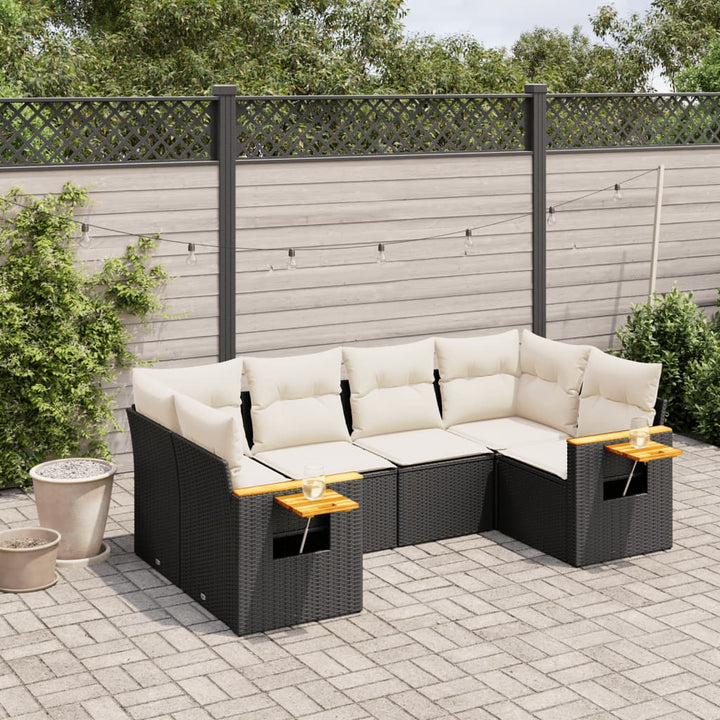 Set Mobilier Grădină Cu Perne, 6 Piese, , Poliratan
