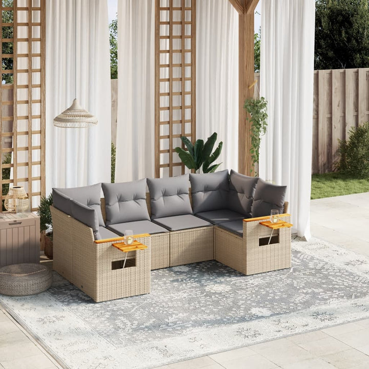 Set Mobilier Grădină Cu Perne, 6 Piese, , Poliratan