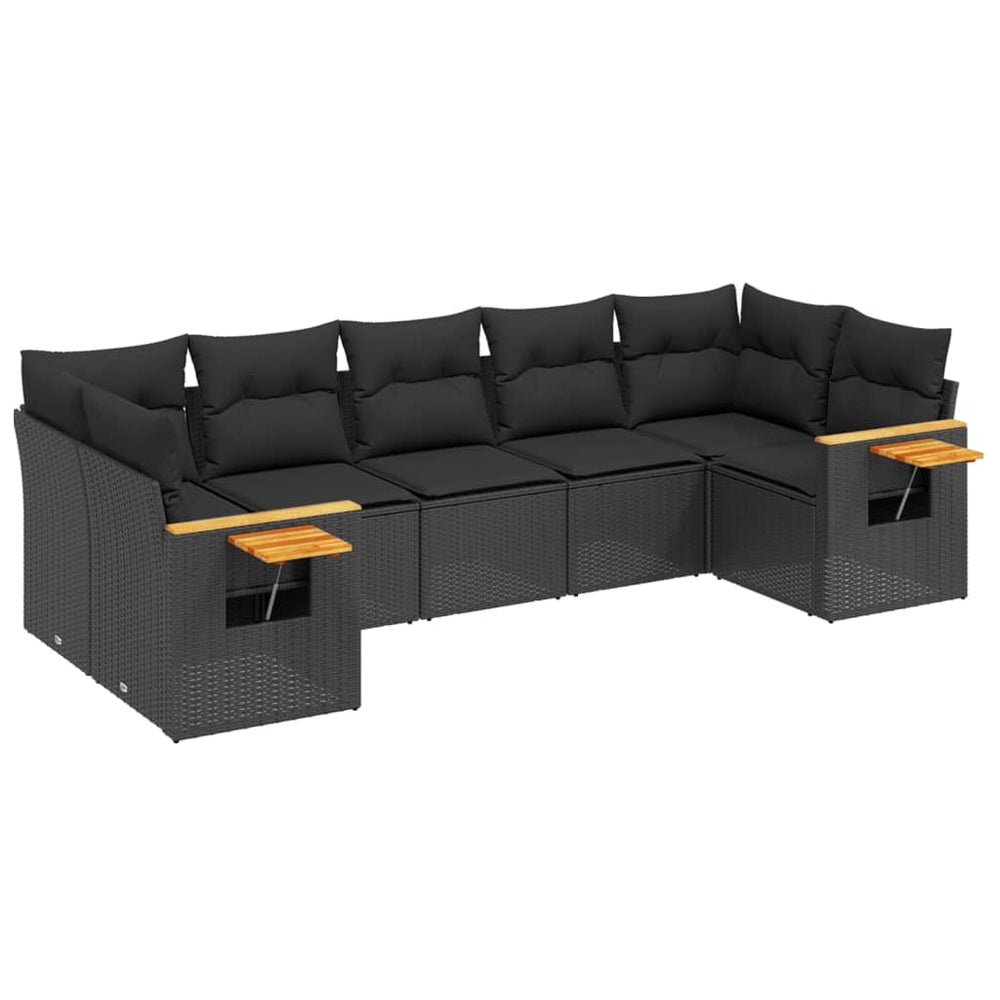 Set Canapele De Grădină Cu Perne, 7 Piese, , Poliratan