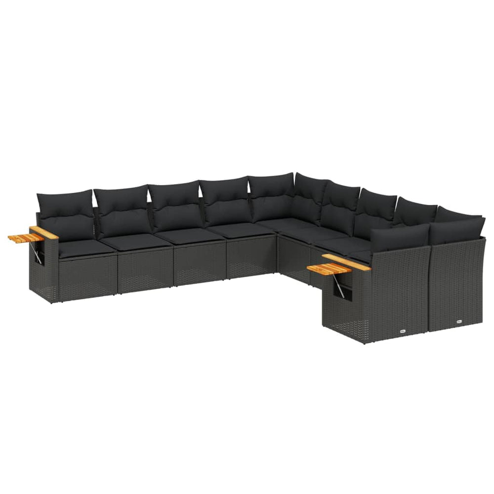 Set Canapele De Grădină Cu Perne, 10 Piese, , Poliratan