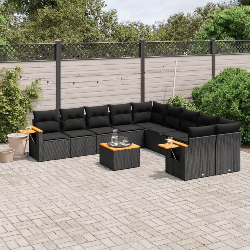 Set Canapele De Grădină Cu Perne, 10 Piese, , Poliratan