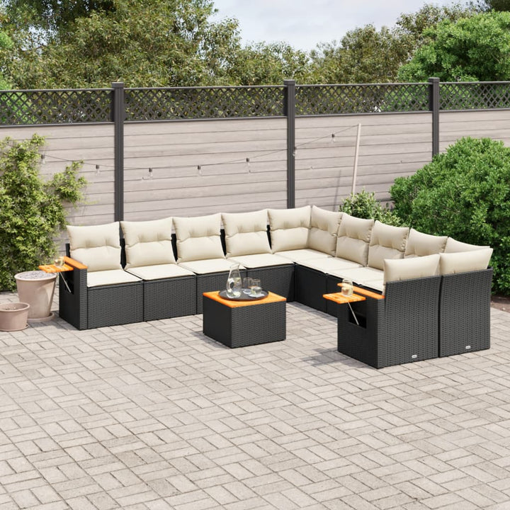 Set Canapele De Grădină Cu Perne, 10 Piese, , Poliratan