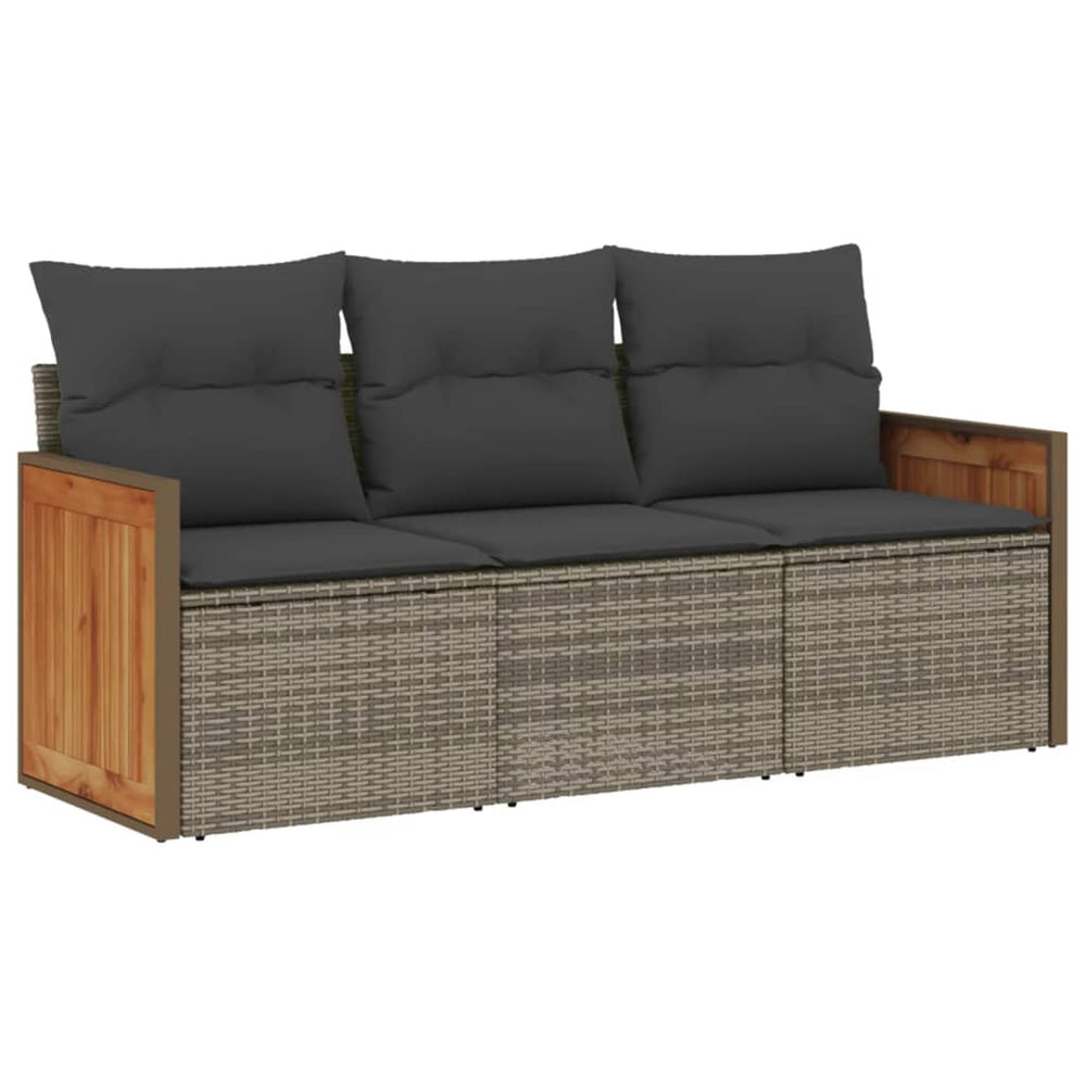 Set Canapea De Grădină Cu Perne, 3 Piese, , Poliratan