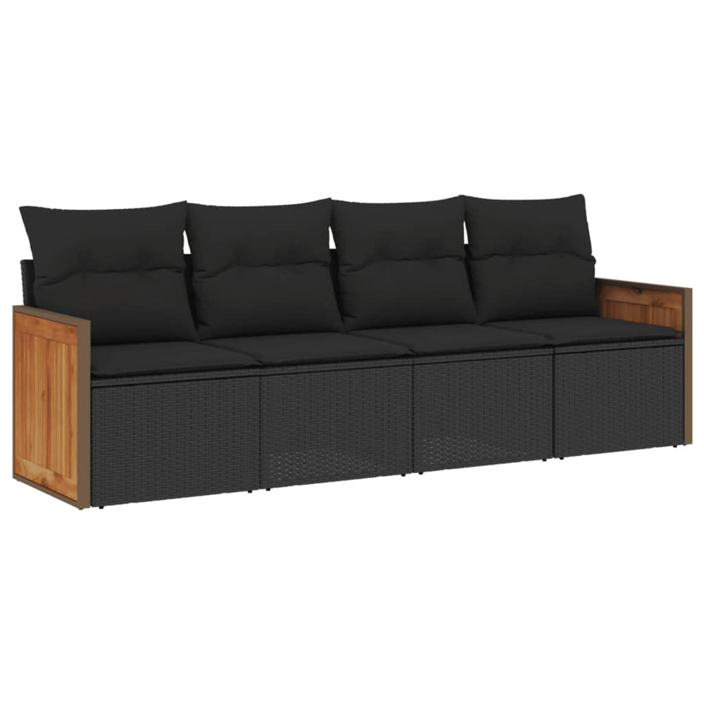 Set Mobilier De Grădină Cu Perne, 4 Piese, , Poliratan