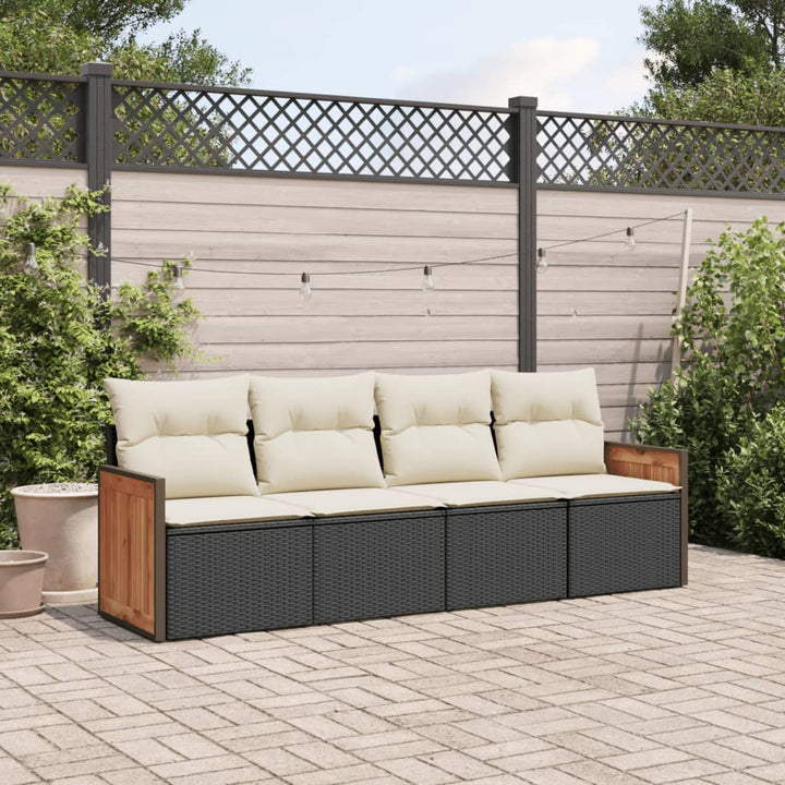 Set Mobilier De Grădină Cu Perne, 4 Piese, , Poliratan