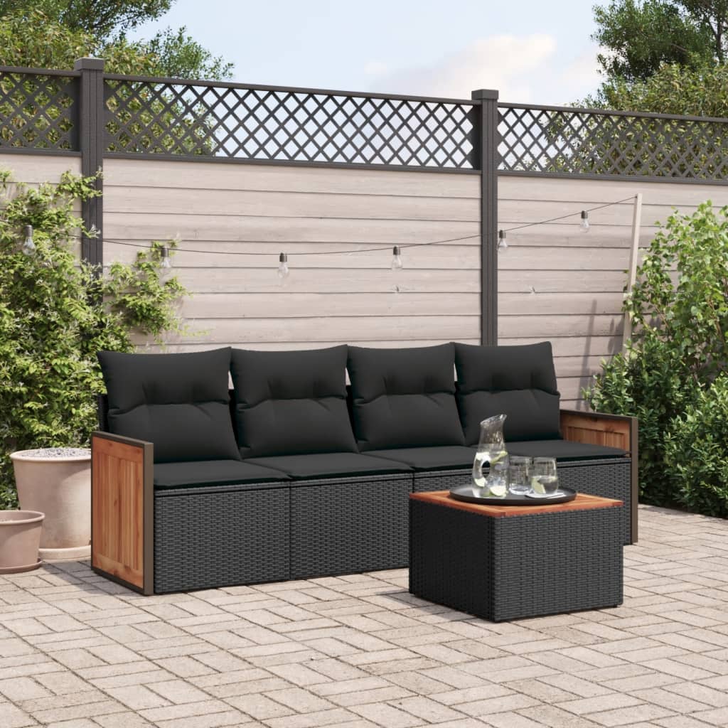 Set Mobilier De Grădină Cu Perne, 4 Piese, , Poliratan