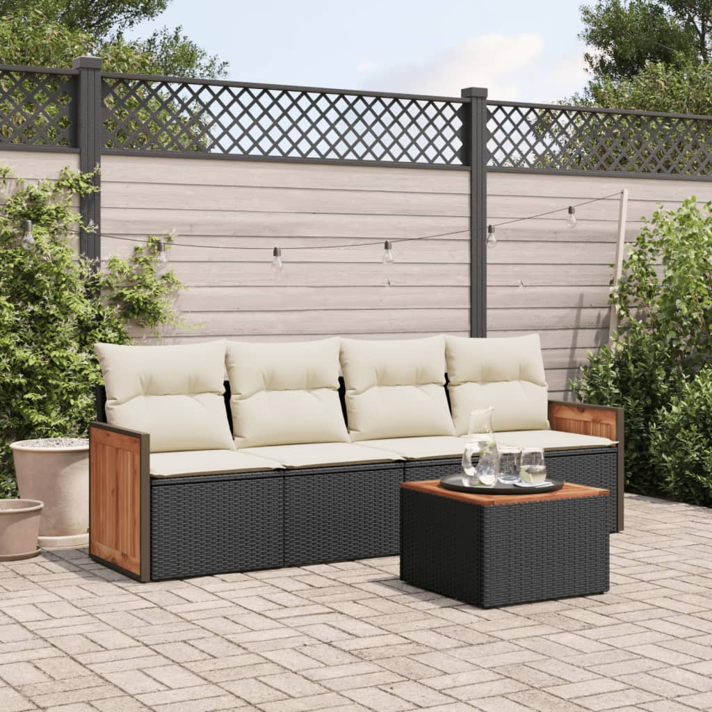 Set Mobilier De Grădină Cu Perne, 4 Piese, , Poliratan
