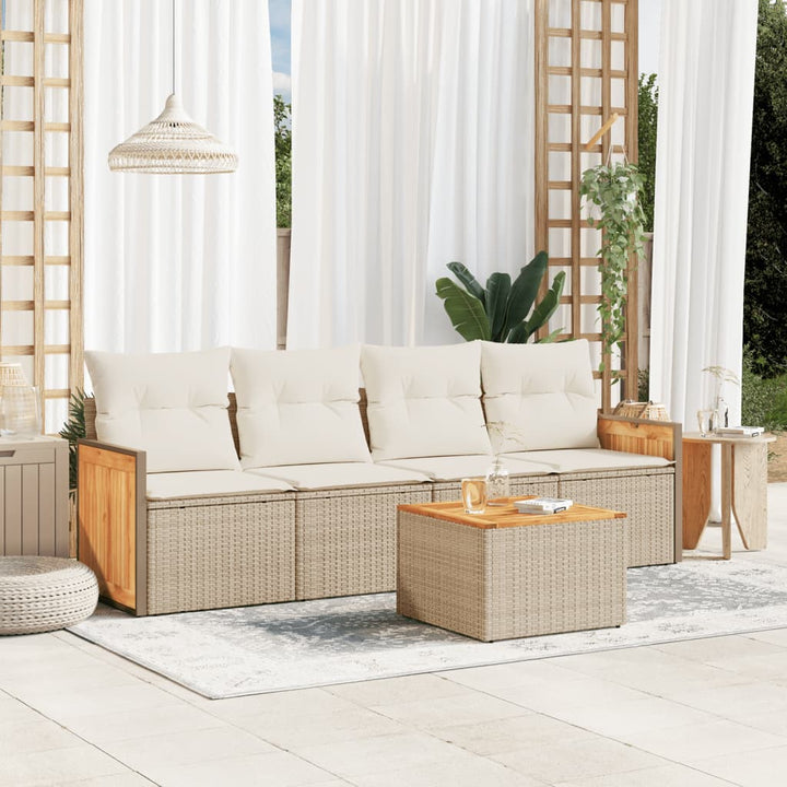 Set Mobilier De Grădină Cu Perne, 4 Piese, , Poliratan