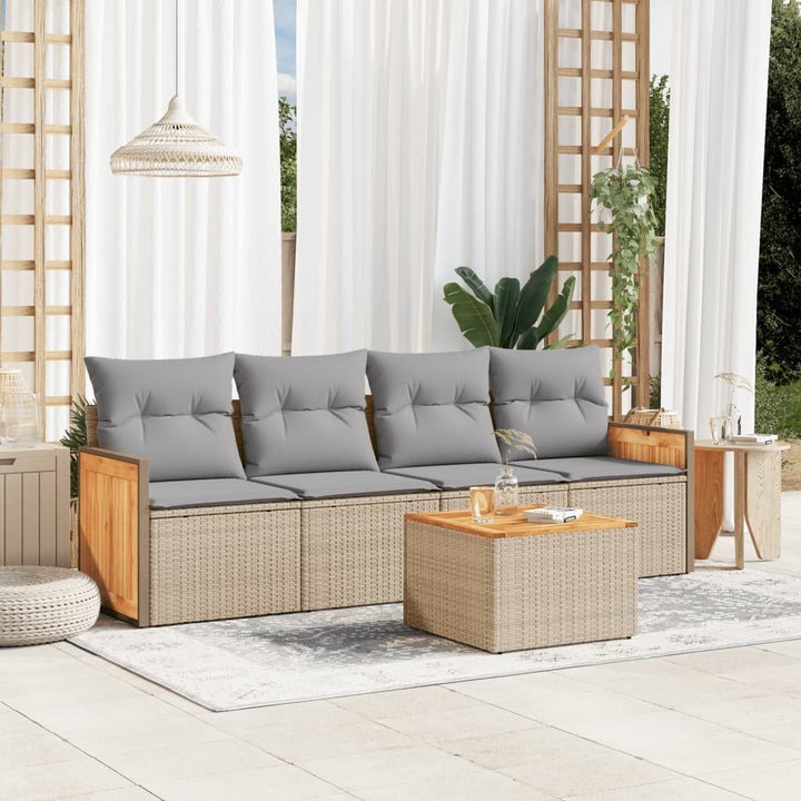 Set Mobilier De Grădină Cu Perne, 4 Piese, , Poliratan