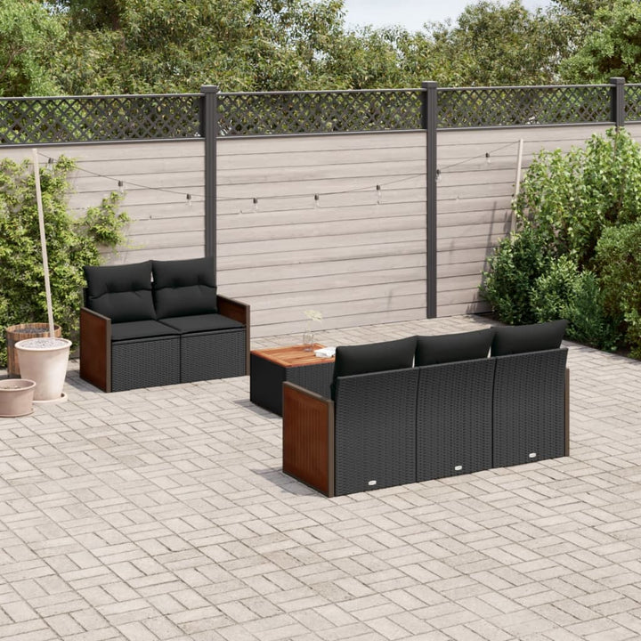Set Mobilier Grădină Cu Perne, 6 Piese, , Poliratan