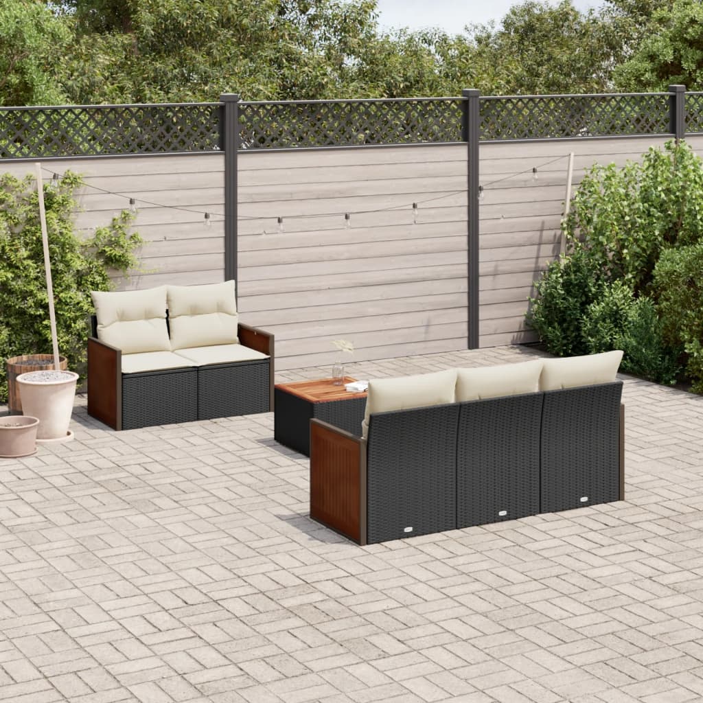 Set Mobilier Grădină Cu Perne, 6 Piese, , Poliratan