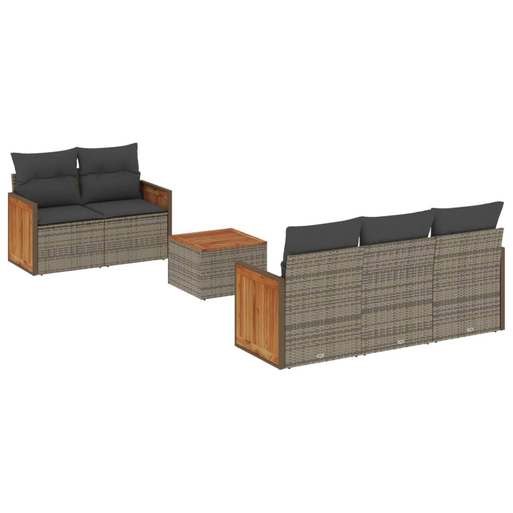 Set Mobilier Grădină Cu Perne, 6 Piese, , Poliratan