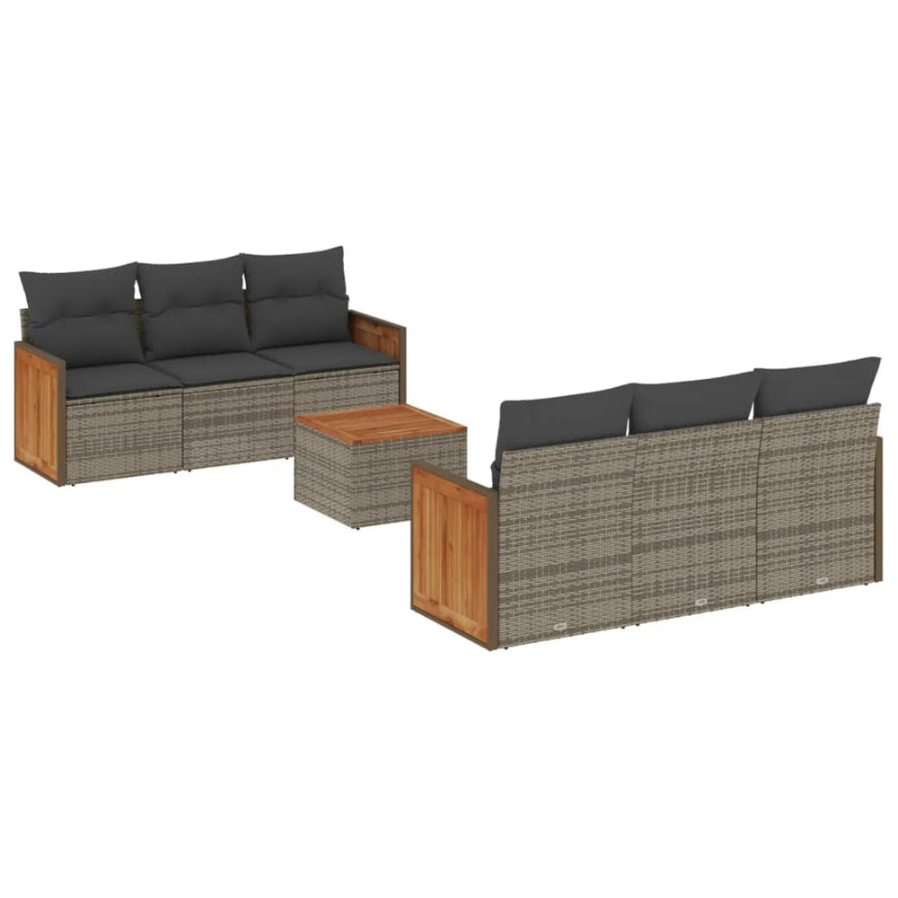 Set Canapele De Grădină, 7 Piese, Cu Perne, , Poliratan