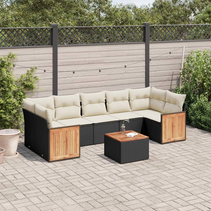 Set Canapele De Grădină Cu Perne, 8 Piese, , Poliratan
