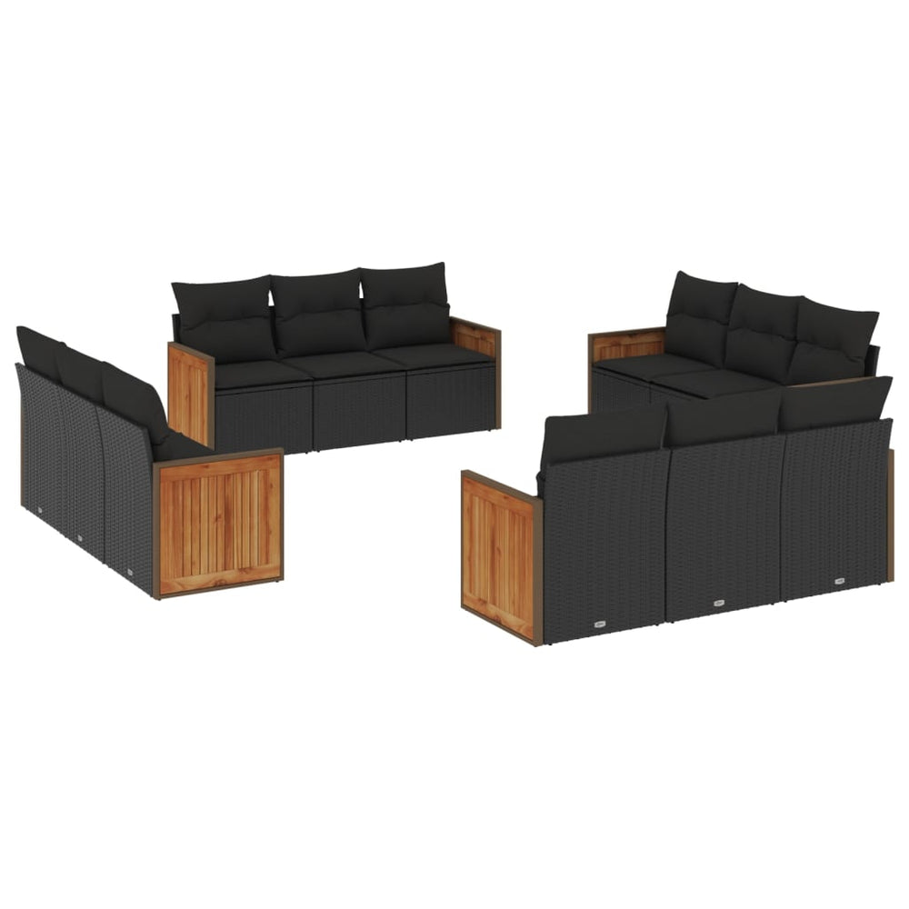 Set Canapele De Grădină, 12 Piese, Cu Perne, , Poliratan