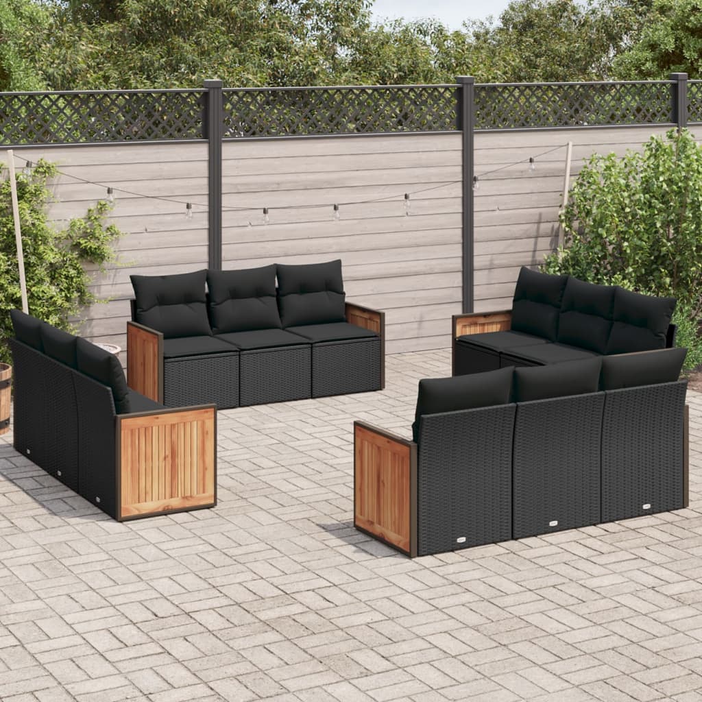 Set Canapele De Grădină, 12 Piese, Cu Perne, , Poliratan