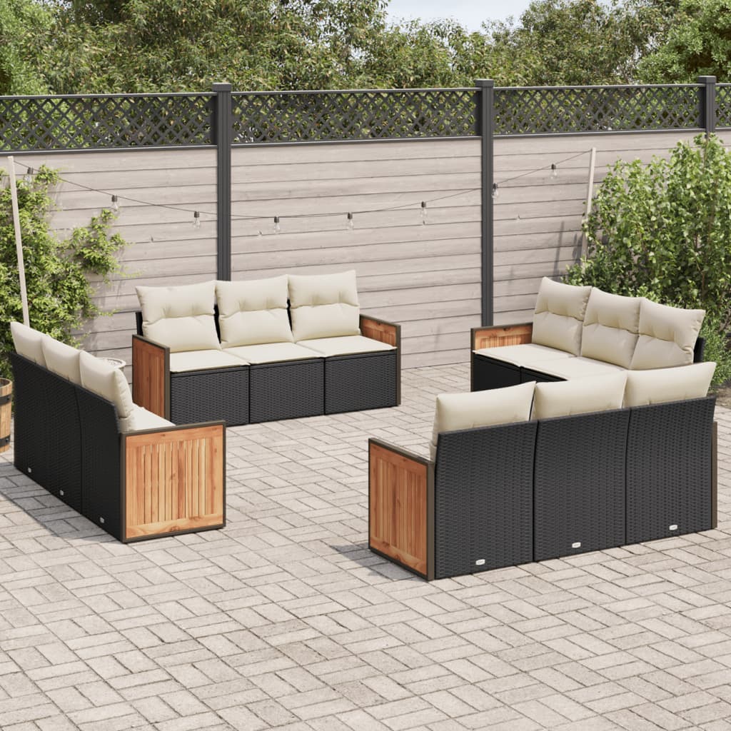 Set Canapele De Grădină, 12 Piese, Cu Perne, , Poliratan
