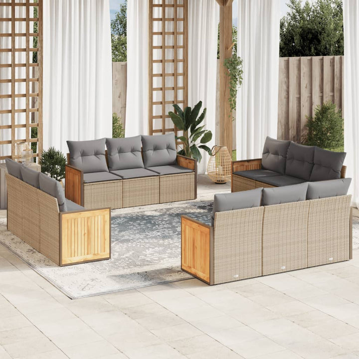 Set Canapele De Grădină, 12 Piese, Cu Perne, , Poliratan