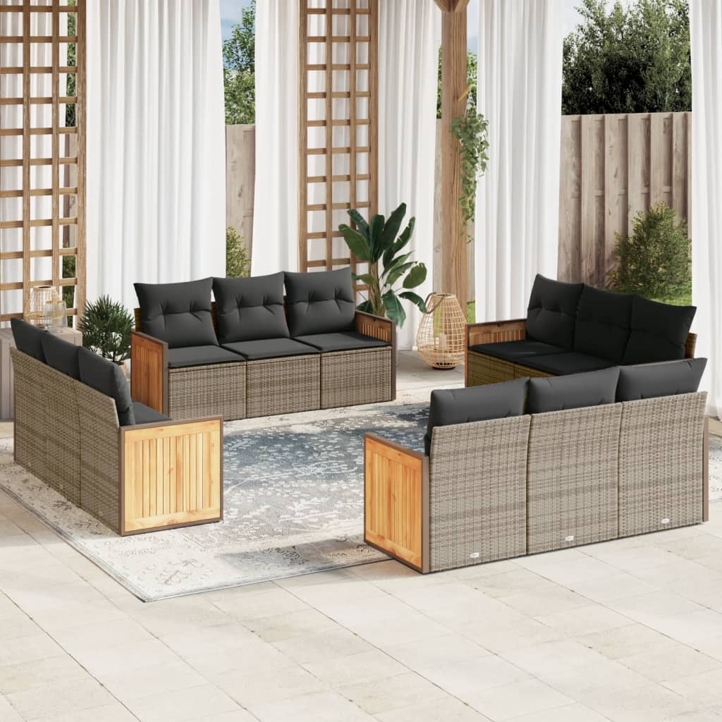 Set Canapele De Grădină, 12 Piese, Cu Perne, , Poliratan