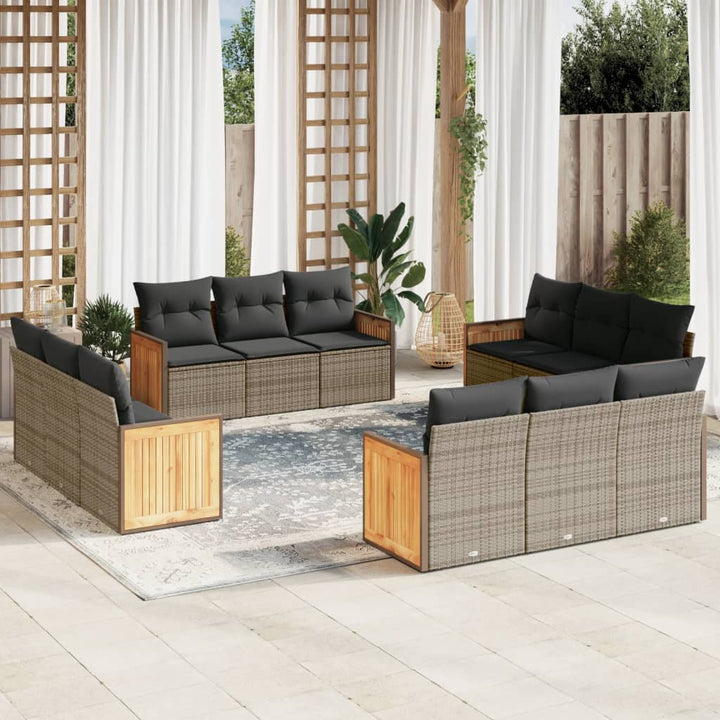 Set Canapele De Grădină, 12 Piese, Cu Perne, , Poliratan