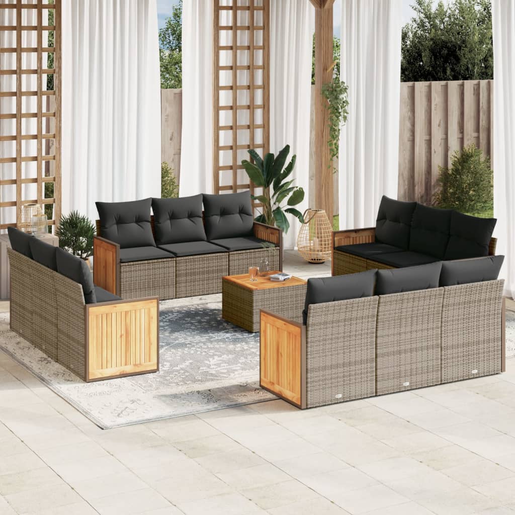 Set Canapele De Grădină, 12 Piese, Cu Perne, , Poliratan