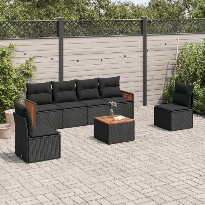 Set Canapele De Grădină, 7 Piese, Cu Perne, , Poliratan
