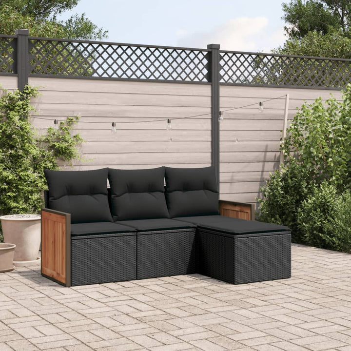 Set Mobilier De Grădină Cu Perne, 5 Piese, , Poliratan