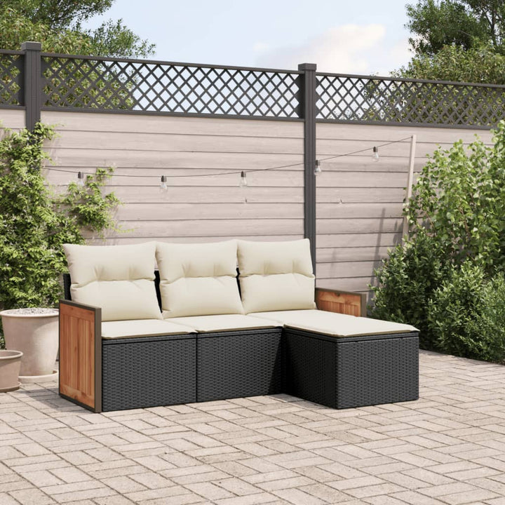 Set Mobilier De Grădină Cu Perne, 5 Piese, , Poliratan