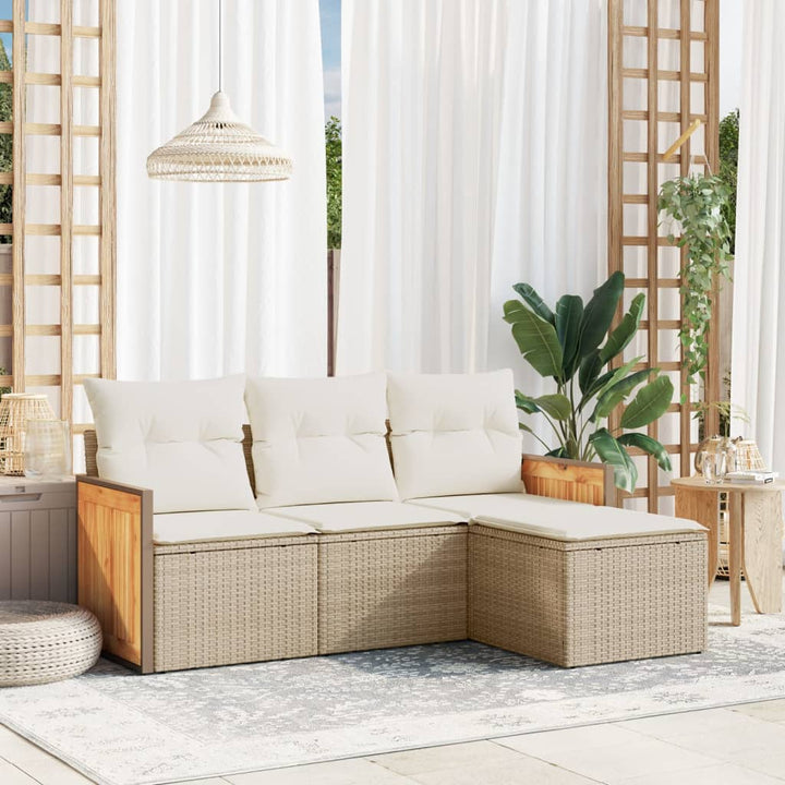 Set Mobilier De Grădină Cu Perne, 5 Piese, , Poliratan
