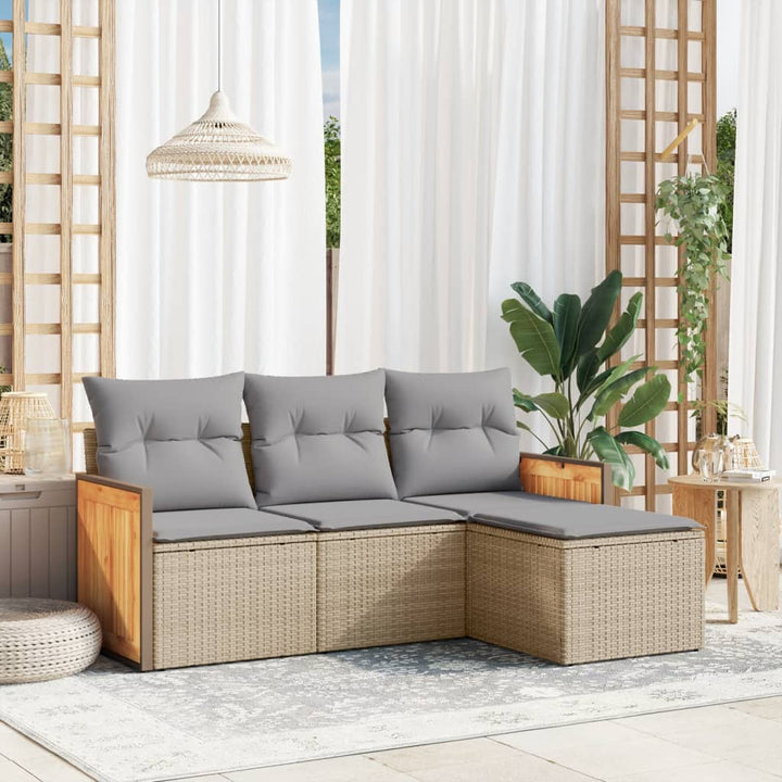 Set Mobilier De Grădină Cu Perne, 5 Piese, , Poliratan